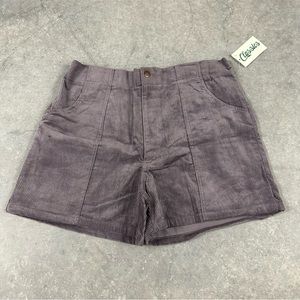 Vintage 1980s Corduroy High-Rise Shorts Gray Purple Brown Neutral